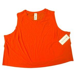 Athleta Ultimate Muscle Tank Top 3X Orange Mesh Cropped NWT Plus Size Activewear